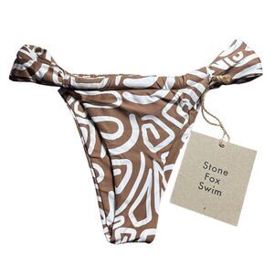 NWT Stone Fox Swim Bijou Bikini Bottom XS Rawhide Swirl Swim Vacation